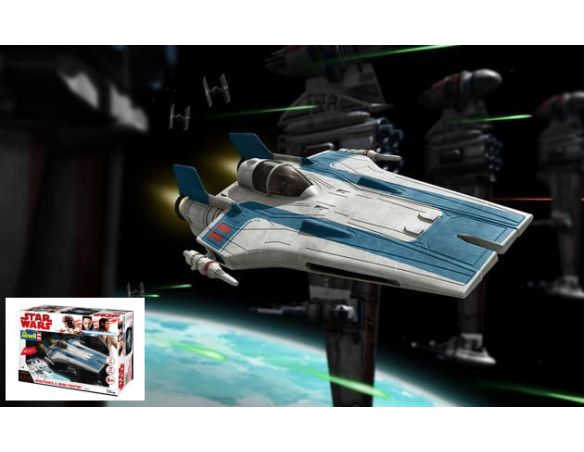 REVELL RV06762 STAR WARS RESISTANCE A-WING FIGHTER BLUE KIT 1:44 Modellino