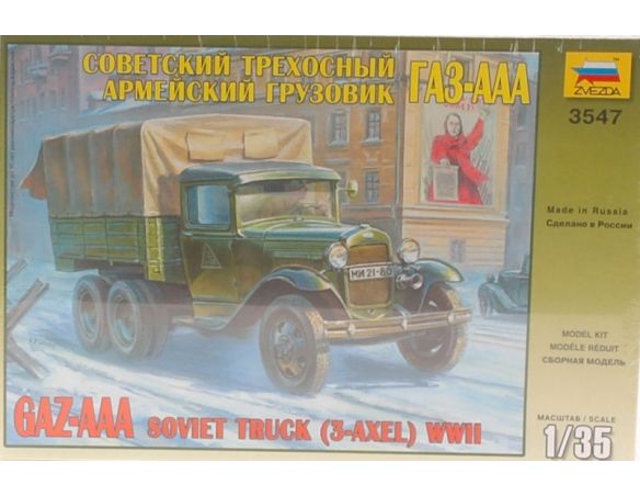 ZVEZDA Z3547 GAZ AAA SOVIET TRUCK WWII KIT 1:35 Modellino