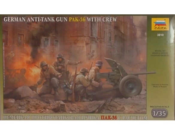 ZVEZDA Z3610 GERMAN ANTI TANK GUN PAK KIT 1:72 Modellino