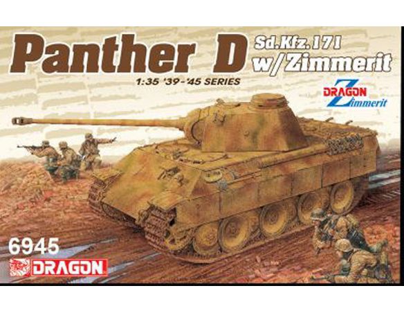 DRAGON D6945 SD.KFZ.171 PANTHER AUSF.D W/ZIMMERIT KIT 1:35 Modellino