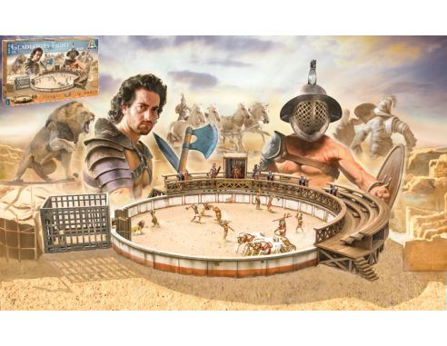 ITALERI IT6196 GLADIATORS FIGHT LUDUS GLADIATORIUS WITH ARENA  KIT 1:72 Modellino