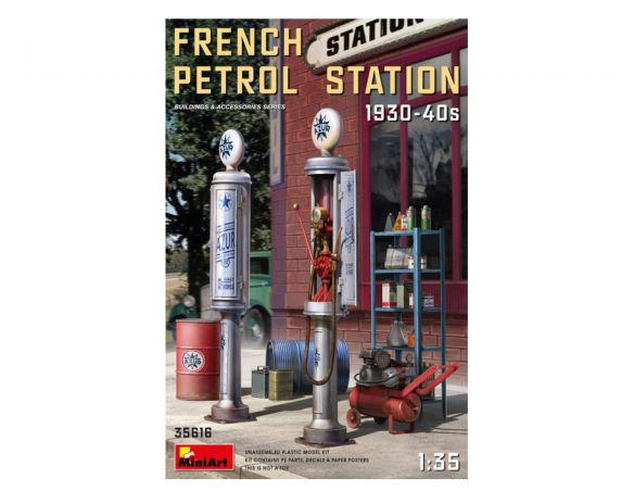 MINIART MIN35616 FRENCH PETROL STATION 1930-40S KIT 1:35 Modellino