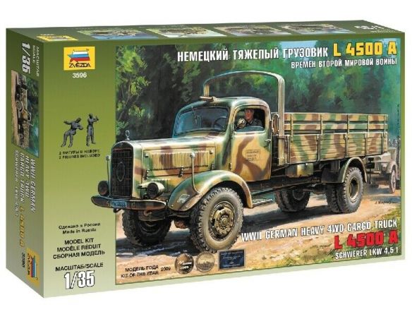 ZVEZDA Z3596 GERMAN HEAVY CARGO TRUCK KIT 1:35 Modellino