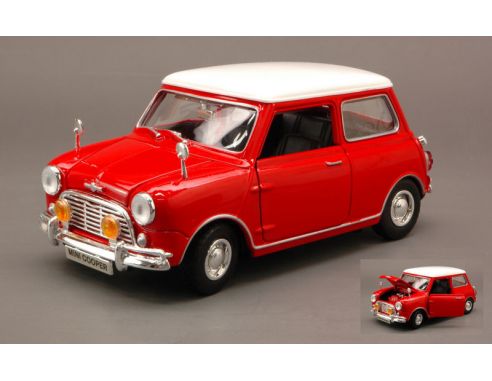 MOTORMAX MTM73113R MINI COOPER 1969 RED/WHITE 1:18 Modellino