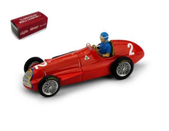 BRUMM BM0043CH ALFA ROMEO 158 J.MANUEL FANGIO 1951 N.2 BELGIUM GP WORLD CHAMPION 1:43 Modellino