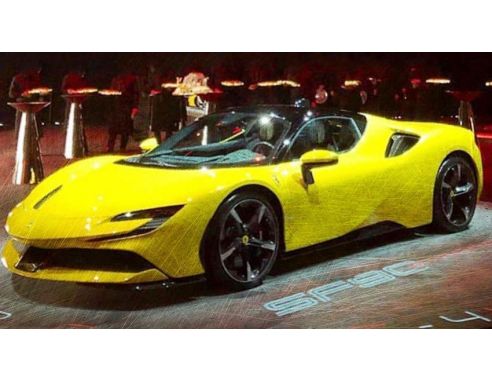 LOOKSMART LS504B FERRARI SF 90 STRADALE GIALLO MODENA/NERO 1:43 Modellino