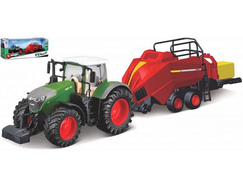 BBURAGO BU31663 FENDT 1050 VARIO TRACTOR + BALE LIFTER cm 27 Modellino