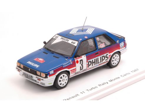 SPARK MODEL S5567 RENAULT 11 TURBO N.3 6th R.MONTE CARLO 1987 J.RAGNOTTI-G.THIMONIER 1:43 Modellino