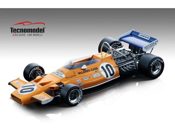 TECNOMODEL TMD18139A MC LAREN M19A N.10 FRENCH GP 1971 PETER GETHIN 1:18 Modellino
