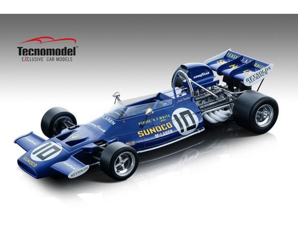 TECNOMODEL TMD18139D MC LAREN M19A N.10 TEAM SUNOCO CANADA GP 1971 MARK DONOHUE 1:18 Modellino