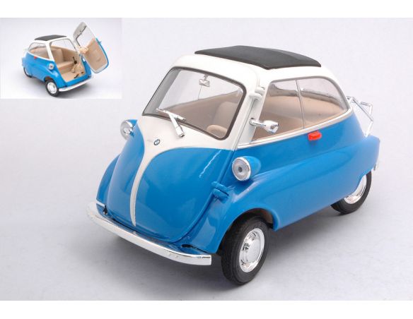 WELLY WE24096BL BMW ISETTA 250 BLUE/WHITE 1:18 Modellino