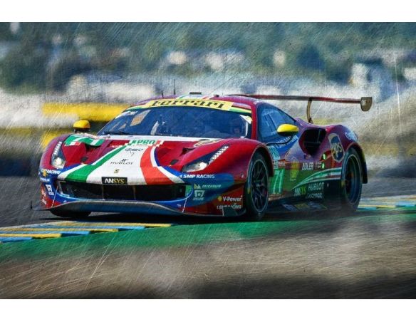 LOOKSMART LSLM092 FERRARI 488 GTE AF CORSE N.71 LE MANS 2019 BIRD-MOLINA-RIGON 1:43 Modellino