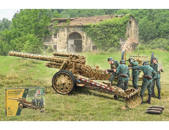 ITALERI IT7082 15 cm FIELD HOWITZER 10,5 cm FIELD GUN KIT 1:72 Modellino