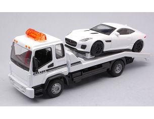 BBURAGO BU31419 PORTAUTO TOW TRUCK + JAGUAR F-TYPE 1:43 Modellino