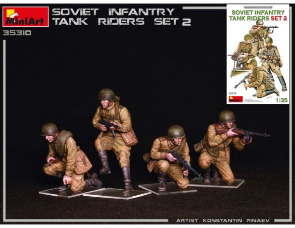 MINIART MIN35310 SOVIET INFANTRY TANK RIDERS SET 2 KIT 1:35 Modellino