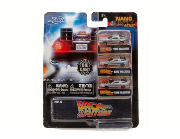 JADA TOYS JADA31583 BACK TO THE FUTURE NANO HOLLYWOOD RIDES 3 PACK cm 4 Modellino