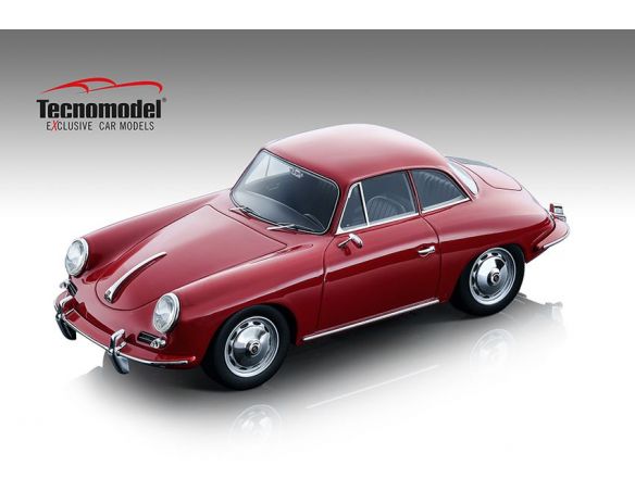 TECNOMODEL TMD18143B PORSCHE 356 KARMANN HARDTOP 1961 GLOSS RED 1:18 Modellino