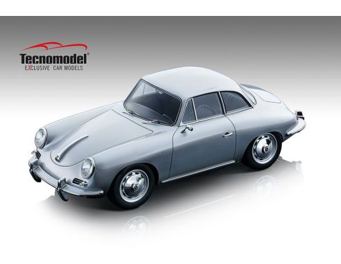 TECNOMODEL TMD18143D PORSCHE 356 KARMANN HARDTOP 1961 METALLIC SILVER 1:18 Modellino