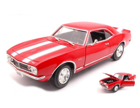 LUCKY DIE CAST LDC92188R CHEVROLET CAMARO Z28 RED W/WHITE STRIPES 1:18 Modellino