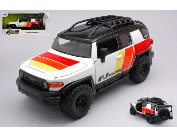 JADA TOYS JADA31596 TOYOTA FJ CRUISER 2007 WHITE/RED/YELLOW 1:24 Modellino