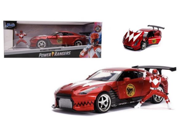 JADA TOYS JADA31908 NISSAN SKYLINE GTR R-35 2009 W/POWER RANGER FIGURE 1:24 Modellino