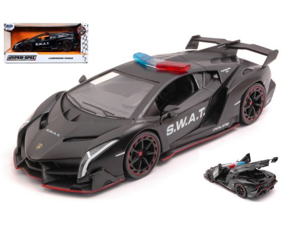 JADA TOYS JADA32261 LAMBORGHINI VENENO 2017 S.W.A.T. PRIMER BLACK 1:24 Modellino