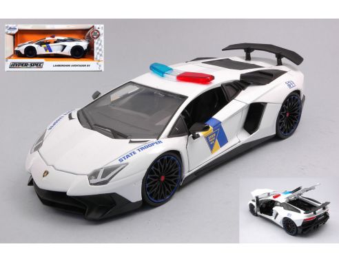 JADA TOYS JADA32276 LAMBORGHINI AVENTADOR SC 2017 STATE TROOPER CANDY BLUE 1:24 Modellino