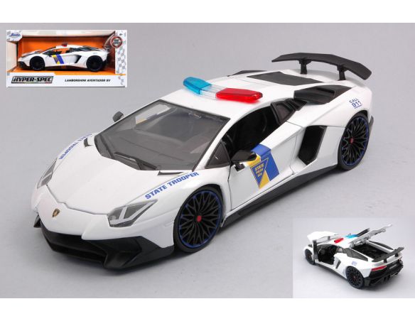 JADA TOYS JADA32276 LAMBORGHINI AVENTADOR SC 2017 STATE TROOPER CANDY BLUE 1:24 Modellino