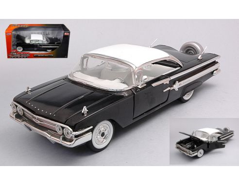 JADA TOYS JADA98901BK CHEVROLET IMPALA SHOWROOM FLOOR BLACK W/WHITE ROOF 1:24 Modellino