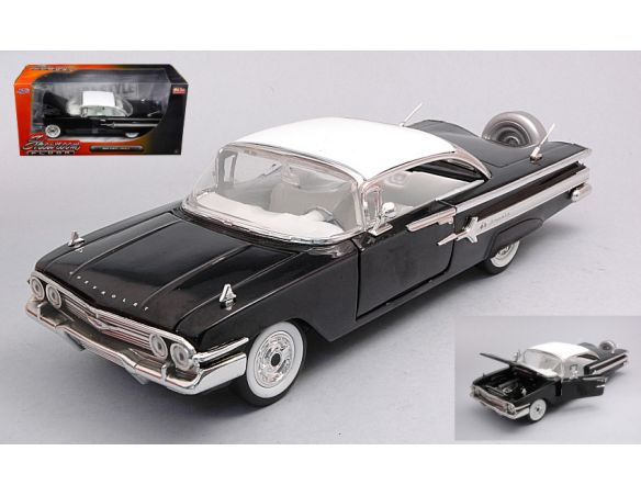 JADA TOYS JADA98901BK CHEVROLET IMPALA SHOWROOM FLOOR BLACK W/WHITE ROOF 1:24 Modellino
