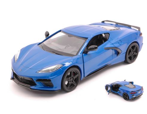 MOTORMAX MTM79360B CORVETTE STINGRAY C8 2020 BLUE 1:24 Modellino
