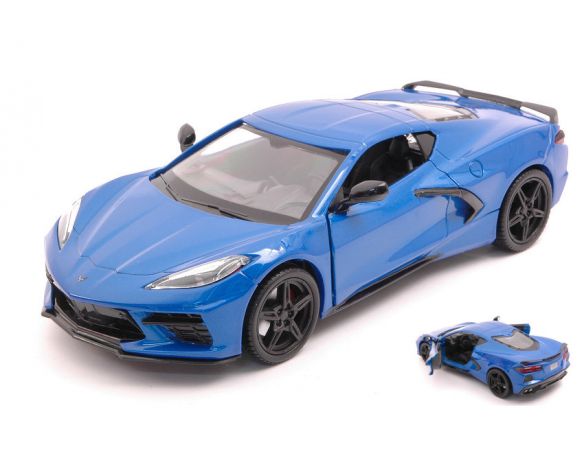 MOTORMAX MTM79360B CORVETTE STINGRAY C8 2020 BLUE 1:24 Modellino