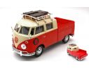 MOTORMAX MTM79582 VW TYPE 2 (T1) 1965 PICK UP WITH ROOF RACK RED/CREAM 1:24 Modellino