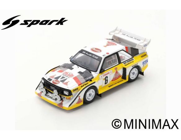 SPARK MODEL S5191 AUDI SPORT QUATTRO S1 E2 N.6 3rd MONTE CARLO 1986 MIKKOLA-HERTZ 1:43 Modellino