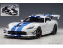AUTOART AA71731 DODGE VIPER GTS-R COMMEMORATIVE EDITION 2017 WHITE W/BLUE STRIPES 1:18 Modellino