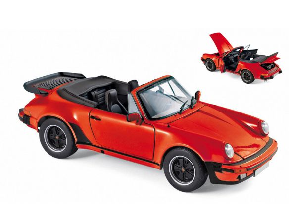 NOREV NV187664 PORSCHE 911 TURBO CABRIOLET 1987 RED 1:18 Modellino