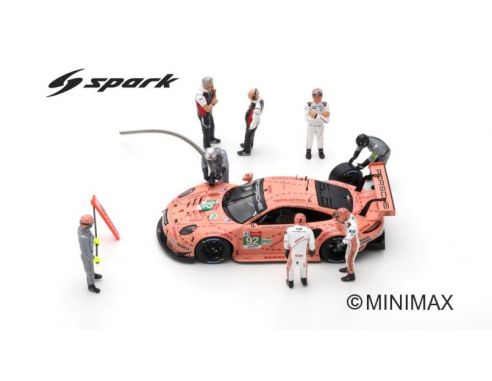SPARK MODEL S43AC013 FIGURINE SET PORSCHE GT TEAM 24 H LE MANS 2018 CAR IS NOT INCLUDED 1:43 Modellino