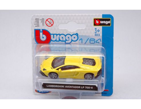 BBURAGO BU59029Y LAMBORGHINI AVENTADOR 50mo ANNIV.VERSION YELLOW 1:64 Modellino