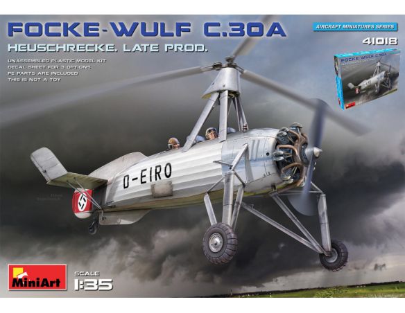 MINIART MIN41018 FOCKE-WULF FW C30A HEUSCHRECKE LATE PROD.KIT 1:35 Modellino