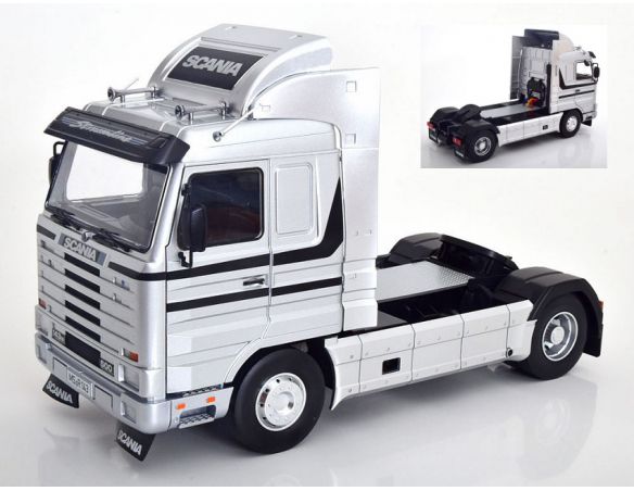 KK SCALE RK180103 SCANIA 143 STREAMLINE 1992 SILVER/BLACK 1:18 Modellino