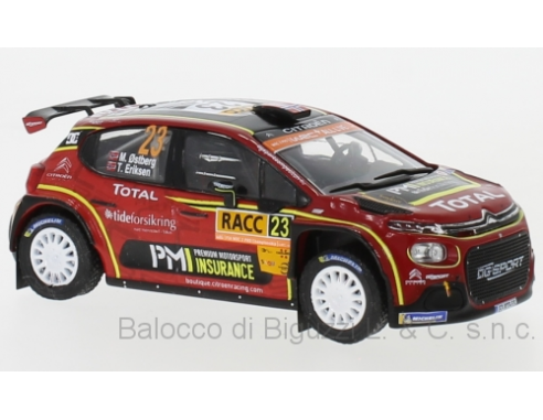 IXO MODEL RAM738 CITROEN C 3 R5 N.23 RALLY CATALUNYA 2019  OSTBERG-ERIKSEN 1:43 Modellino