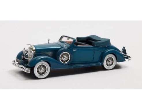 MATRIX SCALE MODELS MX40406-081 DUESEMBERG J CABRIO D LETEREN OPEN 1935 BLUE 1:43 Modellino