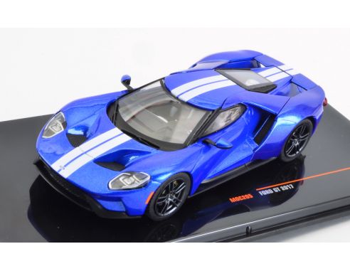 IXO MODEL MOC205 FORD GT 2017 BLUE/SILVER 1:43 Modellino