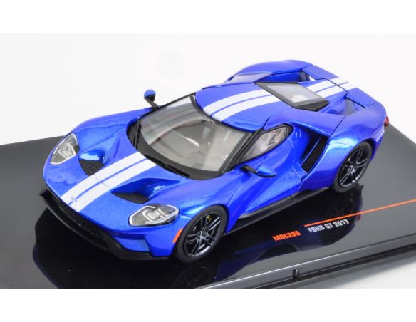 IXO MODEL MOC205 FORD GT 2017 BLUE/SILVER 1:43 Modellino