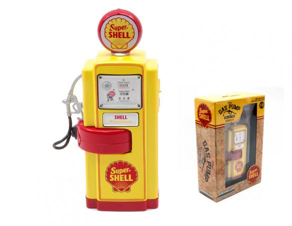 GREENLIGHT GREEN14080A POMPA BENZINA GAS PUMP SUPER SHELL SERIES 8 1:18 Modellino