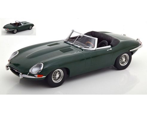 KK SCALE KKDC180481 JAGUAR E-TYPE CONVERTIBLE OPEN SERIES 1 1961 DARK GREEN 1:18 Modellino