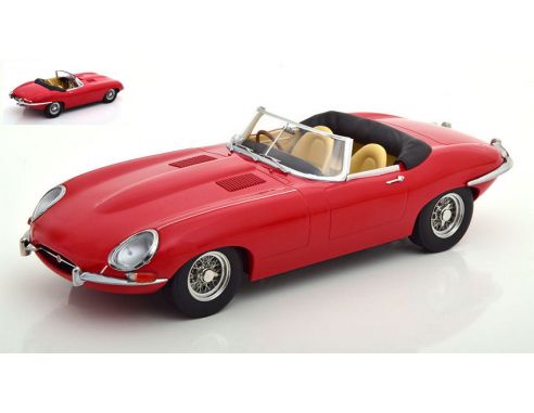 KK SCALE KKDC180482 JAGUAR E-TYPE CONVERTIBLE OPEN SERIES 1 1961 RED 1:18 Modellino