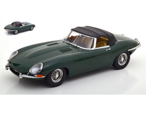 KK SCALE KKDC180483 JAGUAR E-TYPE CONVERTIBLE CLOSED SERIES 1 1961 DARK GREEN 1:18 Modellino