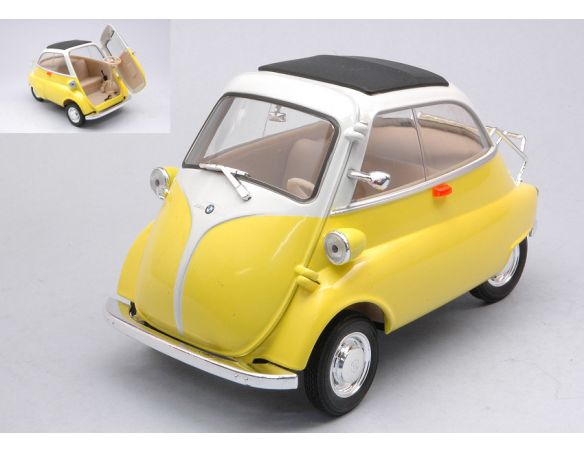 WELLY WE24096Y BMW ISETTA 250 YELLOW/WHITE 1:18 Modellino