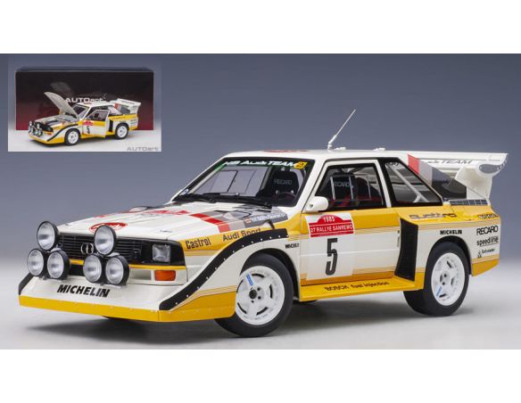 AUTOART AA88503 AUDI SPORT QUATTRO S1 N.8 WINNER SANREMO 1985 ROHRL-GEISTDORFER 1:18 Modellino